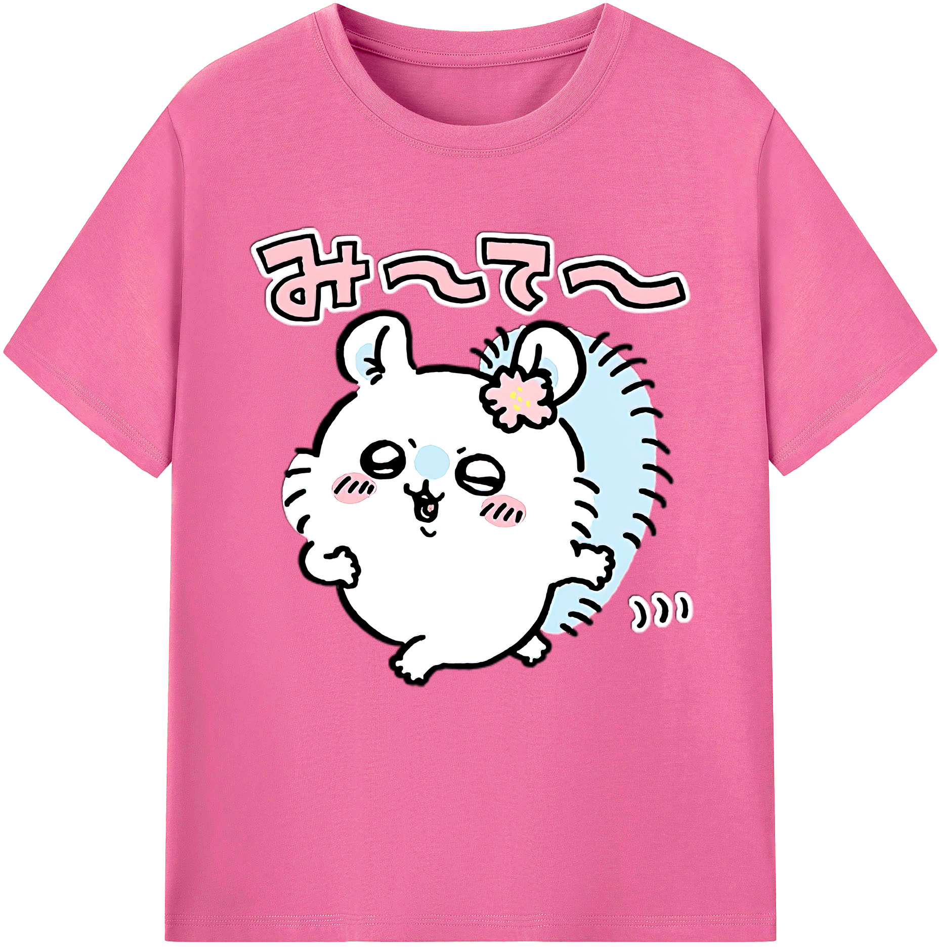 （画像用） ちいかわ モモンガ Chii-kawa Momonga レディースカジュアルプリントTシャツ（綿100％）